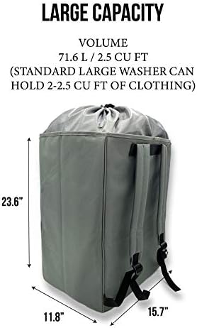 Inodeco Büyük Çamaşır Sırt Çantası-Omuz Askılı 2'si 1 arada Sepet Çantası-Seyahat Çamaşır Torbası (büyük çamaşır torbası)