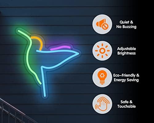 Hummingbird Neon tabelalar duvar dekor için, kısılabilir USB Powered kuş LED Neon ışık süslemeleri yatak odası, Bar,