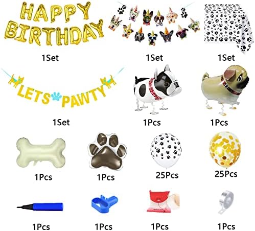 Doğum günü Partisi Dekorasyon için Pet Köpek Parti Malzemeleri Dahil Pençe Baskı Balonlar, Köpek Balonlar, Pençe Baskı