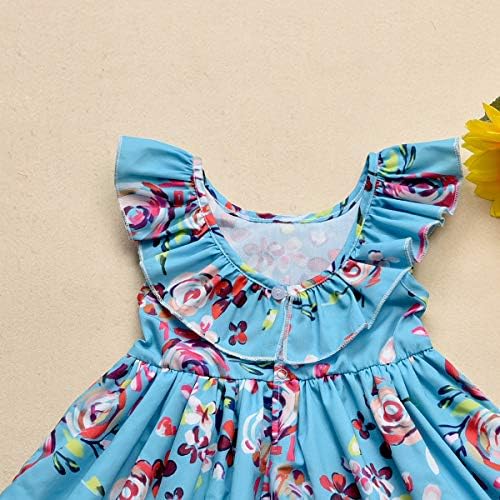 Toddler Bebek Kız Güneş Elbise Kır Çiçeği Çiçek Sahil Plaj Elbise Genel Kıyafetler Tek Parça