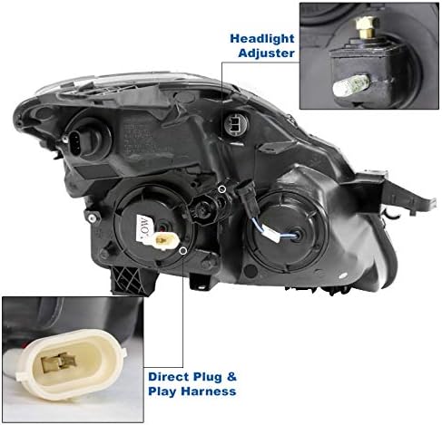 ZMAUTOPARTS LED Tüp Projektör Farlar Farlar Siyah w / 6 Beyaz DRL ile Uyumlu 2008-2009 Altima Coupe 2dr