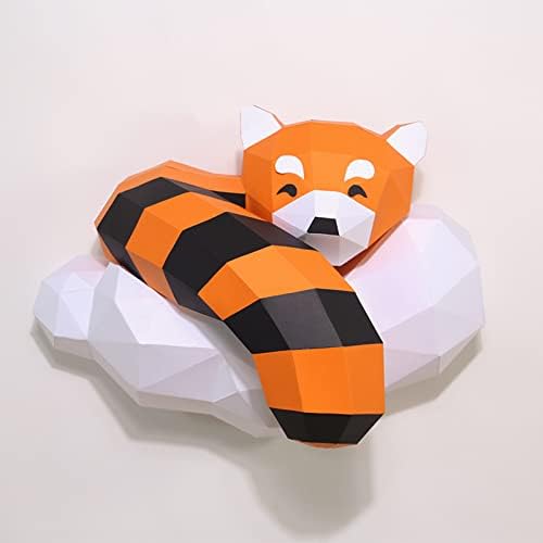 Kırmızı Panda Şekli kendi başına yap kağıdı Heykel Geometrik Kağıt Kupa 3D Kağıt Modeli Kişiselleştirilmiş Origami