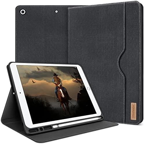 DTH-PANDA iPad 9th / 8th / 7th Nesil iPad kılıfı 10.2 inç Kılıf 2021/2020/2019, PU Deri Cep ve kalemlik, Otomatik