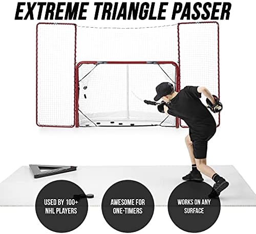 Better Hockey Bundle-Aşırı Üçgen Pasör, Ağır Hizmet Tipi Çelik Disk Ribaund ve Aşırı Stickhandling Eğitmeni, Sopa