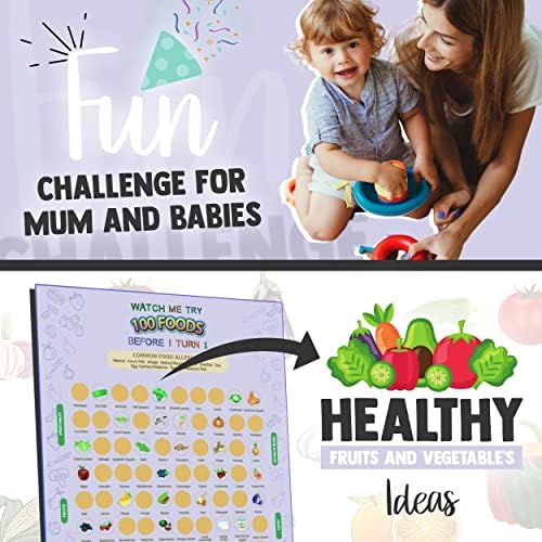 Beşik Artı 1 çizilmeden önce 100 yiyecek poster / w / bebek ledli sütten kesme kitabı, taç ve sertifika| 6 ay ve üstü
