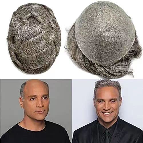ABD Erkek Peruk insan saçı Değiştirme Sistemleri Erkekler İçin Ultra ince deri peruk gerçek insan saçı 0.04 MM Erkekler