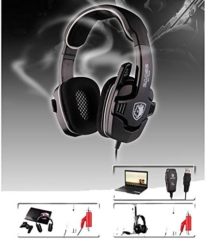Orijinal Sades SA - 922 Gürültü Iptal Profesyonel oyun kulaklığı Oyun Kulaklık USB 7.1 Surround Ses için PC PS4 PS3