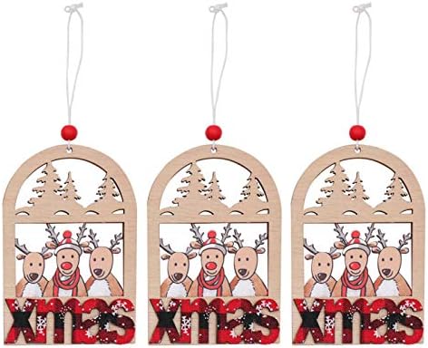 N-marka Noel Ahşap Boya Dekorasyon Noel Ağacı Küçük Kolye Kafes Ahşap Ağaç Aksesuarları Küçük Asılı Parça Dekorasyon
