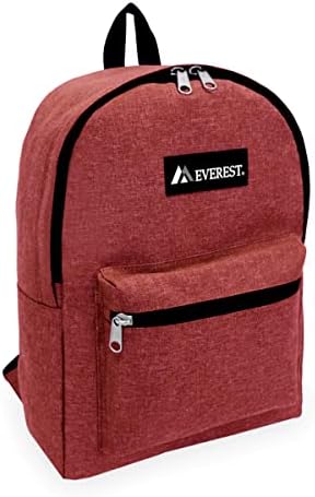 Everest Unisex-Yetişkinlerin Temel Kot Sırt Çantası, Koyu Kırmızı, Tek Beden