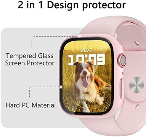 [6 Paket] WISKII Uyumlu Apple Watch Serisi 8 7 45MM Kılıf ile Ekran Koruyucu, sert PC Ultra İnce Tam Darbeye Dayanıklı