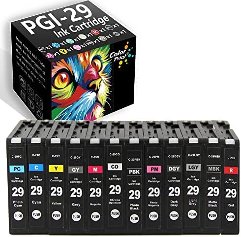 12-Pack ColorPrint Uyumlu PGI29 Mürekkep Kartuşu Değiştirme PGI-29 PGI 29 ile Çalışmak Pıxma PRO-1 PRO1 Yazıcılar