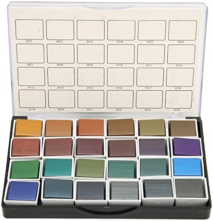 24 Renk Suluboya boya seti Suluboya paleti Retro Sedefli Etkisi Yüksek Renk İşleme Suluboya Seti Tırnak Sanat Çizim