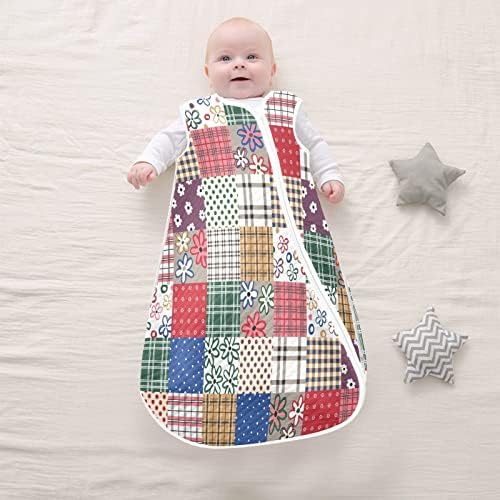 yenidoğan Bebekler için vvfelıxl Uyku Tulumu,Renkli Patchwork Rustik Çiçekli Bebek Giyilebilir Battaniye, Bebek için