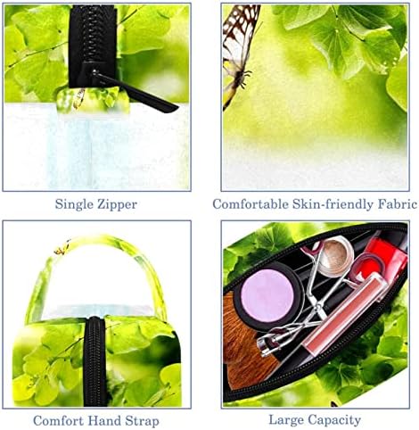 TBOUOBT Makyaj Çantası Seyahat Kozmetik Çantası Kılıfı Çanta Fermuarlı el çantası, Peyzajlaryaylakdüğmeçiçekyaprakları