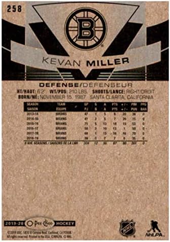 2019-20 O-Pee-Chee 258 Kevan Miller Boston Bruins NHL Hokey Ticaret Kartı