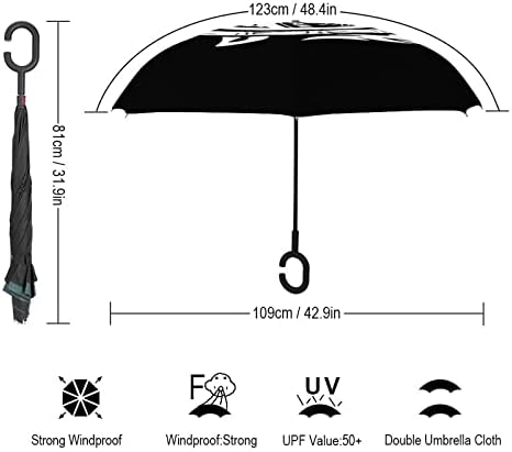 Guam Mühür Kaplumbağa Ters Şemsiye Rüzgar Geçirmez Ters Katlanır Şemsiye C Şeklinde Saplı Erkekler Kadınlar için