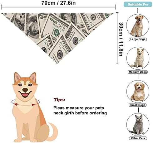 FunnyStar Para Amerikan Yüz Dolar Faturaları Köpek Bandana Pet Üçgen Eşarp Ayarlanabilir Kedi Önlükler Fular Küçük