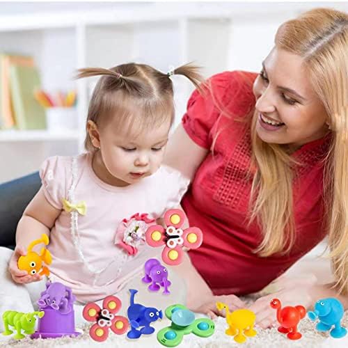 Bebekler için Emme Oyuncakları, 12 Adet Yumuşak Bebek Emme Banyo Oyuncakları, Emme Masası Bina Oyuncakları, Stres