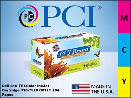 PCI Marka Yeniden Üretilmiş Mürekkep Kartuşu Değiştirme Dell 810 için Üç renkli mürekkep Kartuşu 310-7518 C911T 104