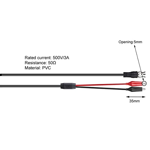 Clyxgs BNC Çift Timsah Klip Test Kablosu Probu Kurşun Osiloskop Testi, osiloskop Probları BNC Timsah Klip 92 cm /