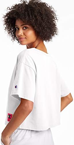 Şampiyonu kadın Miras Kırpılmış Tee, kadın Ağır Pamuklu Tişört, kadın Logo T-Shirt