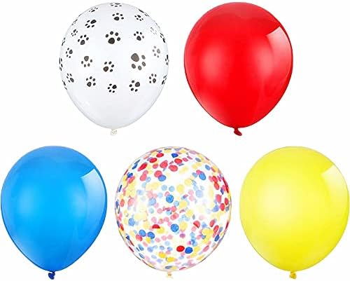 30 Adet Köpek Pençe Baskı Balonlar 12 Renkli Balonlar Çocuklar Doğum Günü Bebek Duş Hayvan Tema Parti Süslemeleri