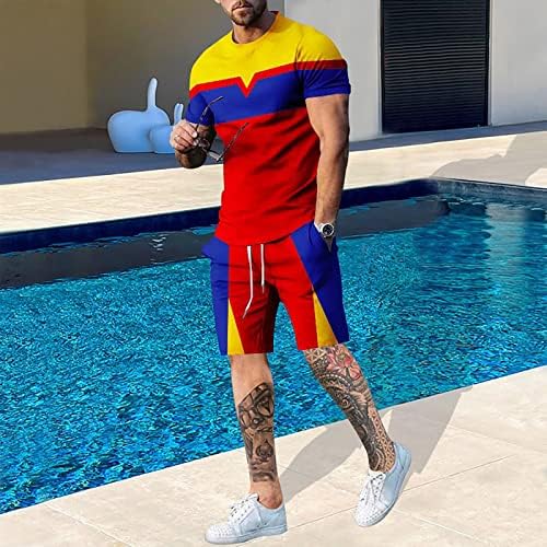Bmısegm Yaz Erkek Gömlek erkek 3D Kısa Kollu Takım Elbise Şort Plaj Tropikal HawaiianSS Vücut Spor Slim Fit Yün Takım