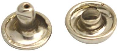 Fenggtonqıı Simli Çift Kap Mantar Perçin Metal Çiviler Kap 9mm ve Sonrası 6mm 100 Takım Paketi