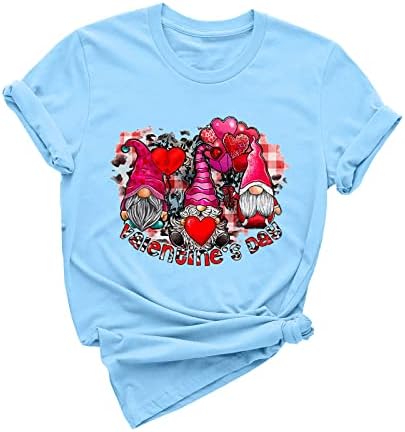 Yaz Sonbahar Bluz Kız Elbise Kısa Kollu Crewneck Pamuk Grafik Brunch sevgililer Günü Bluz Tshirt Kadınlar için L7