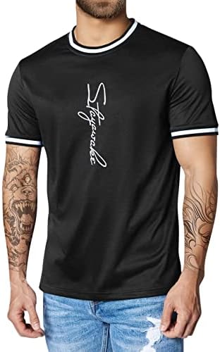 Erkekler Grafik T Shirt Kısa Kollu Yuvarlak Boyun Estetik Gömlek Atletik Fit Artı Boyutu Bluzlar Yaz Tunik Üstleri
