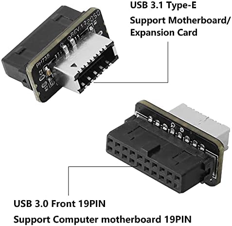 CERRXİAN USB Ön Panel Adaptörü, USB 3.0 Ön 19PİN Dişi 3.1 Tip-E Anahtar-A Dişi Ön Panel Başlık Adaptörü USB Tip C