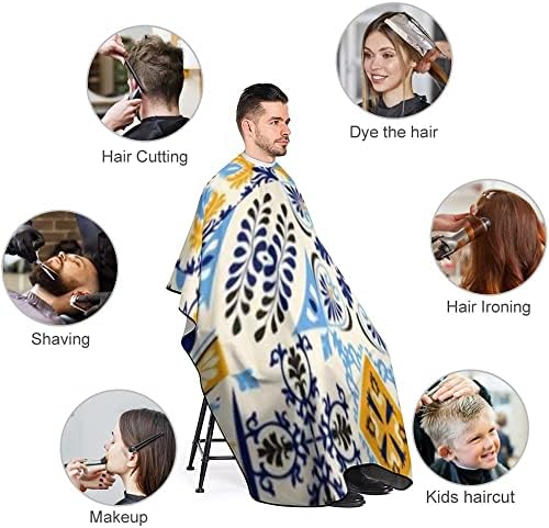 Erkekler kadınlar için büyük saç kesme pelerin, Ayarlanabilir kapatma ile Hint Fas etnik motif Salon pelerinler Unisex