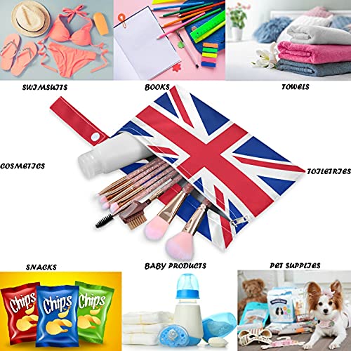 visesunny İngiliz Bayrağı fermuarlı Cepli 2 adet ıslak çanta Yıkanabilir kullanımlık Seyahat için geniş Bebek Bezi