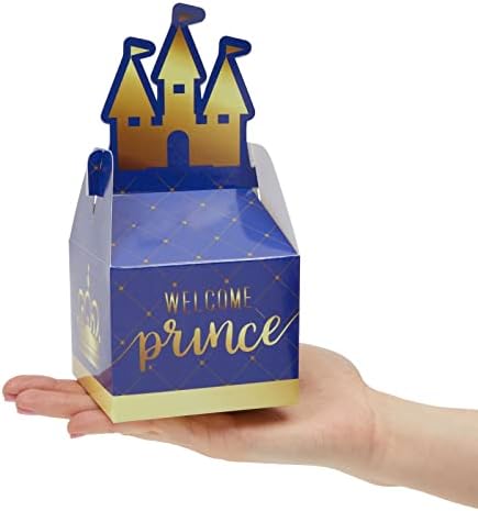 36 Paket Kale Parti İkram Kutuları İyilik, Hoş Geldiniz Küçük Prens Bebek Duş Süslemeleri Erkekler için (Kraliyet