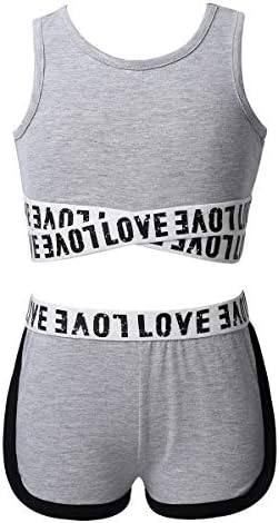 zdhoor Çocuk Kız Iki Parçalı spor giyim Seti Eşofman Eşofman Activewear Kıyafet Tank Top Dipleri Seti
