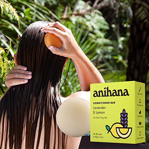 ANİHANA Saç Kremi Çubuğu / Lavanta ve Limon - İnce ve Yağlı Saçlar için Yumuşatıcı Saç Kremi-2,1 oz (80 Kullanıma