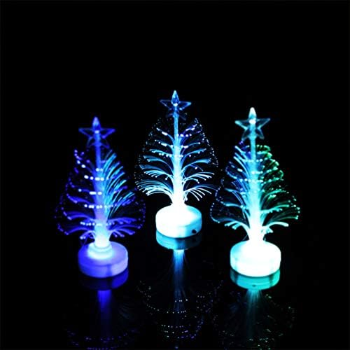 NUOBESTY şişe fırçası Ağaçları 8 adet Masa üstü led ışıklı yılbaşı ağacı Light up Noel Ağacı Parlayan Süs Gece Lambası