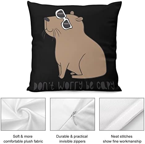 Endişelenmeyin Sevimli Kapibara Kare Peluş kırlent Kılıfı Yumuşak kanepe kılıfı Ev Kanepe Yatak Odası Dekorasyon için
