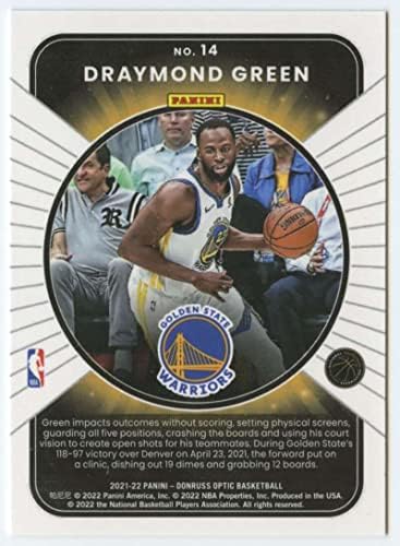 2021-22 Donruss Optik Kazanan Kalır 14 Draymond Green Golden State Warriors NBA Basketbol Ticaret Kartı