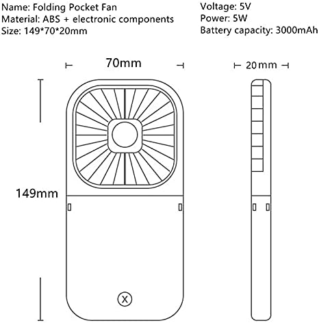 n / a Asılı Boyun Fanlar Mini Taşınabilir Katlanır USB Küçük Fan Dilsiz Güç Bankası Taşınabilir El Masaüstü Çok Fonksiyonlu
