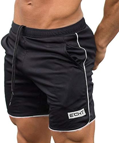 Slim Fit Spor Şort Kısa Egzersiz Spor Spor Yaz alıştırma külodu Şort erkek Vücut Geliştirme erkek pantolonları 7 İnç