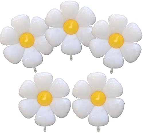 Papatya Balonlar Büyük Çiçek Balon 30 İnç Beyaz Papatya Parti Süslemeleri Büyük Folyo Mylar Balonlar Doğum Günü Dekorasyon