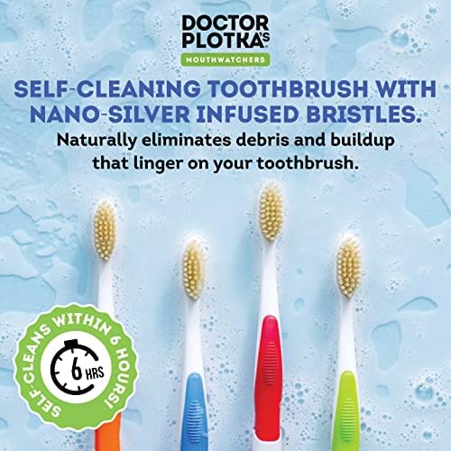 Ağız sulandırıcılar-Manuel Diş Fırçaları-Yetişkinler için Temiz Dişler-4 Sayım-Diş İpi Kıl Gümüşü-Doktor Plotka'nın
