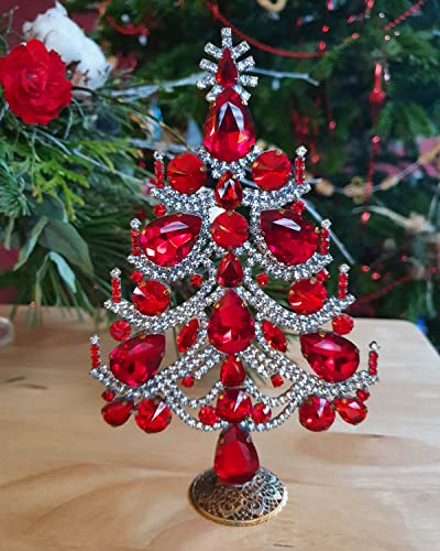 Büyüleyici Noel Ağacı (Kırmızı), Lüks Noel masa üstü Ağaç süsleme dekorasyon