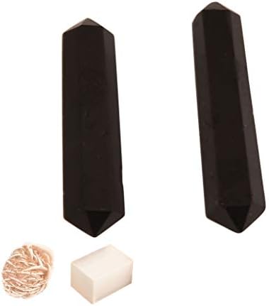 Bereketli Şifa Taş Siyah Nuummite Kristal Noktaları Değnek Çift Uçlu Değnek Reiki Çakra Cilalı 6 Yönlü Kuvars Enerji