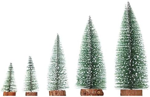NUOBESTY 5 adet Masa Üstü Mini Noel Ağacı Minyatür Buzlu Noel Ağacı Noel 10cm