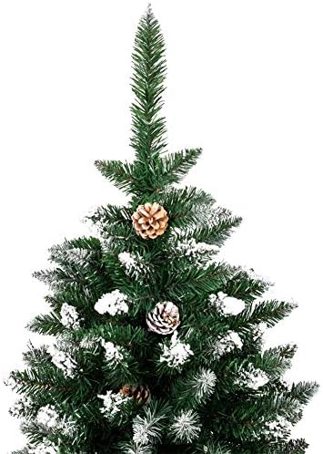 CYAYQ Kar Akın Yapay Noel Tatil Ağacı, 7 Ayak Menteşeli Tam Ağacı çam kozalakları, Aydınlatılmamış Noel Ağacı Noel