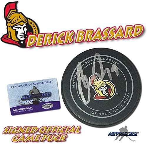 Derick Brassard İmzalı Ottawa Senatörleri Resmi Oyun Diski - w / COA İmzalı NHL Diskleri