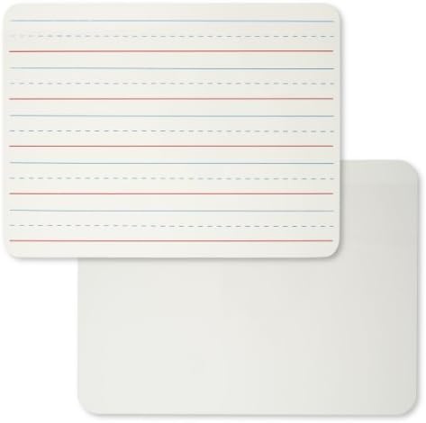Charles Leonard Manyetik Kuru Silme Lapboard, Elde Taşınabilir Beyaz Tahta, 9 x 12 inç, 2 Taraflı Çizgili/Düz, Beyaz,