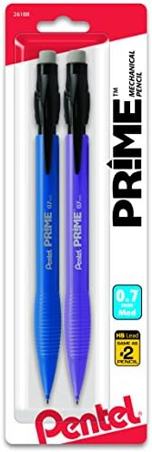 Pentel Prime Mekanik Kurşun Kalem 0.7 Mm Çeşitli Varil Renkleri, 2'li Paket (AX7BP2)